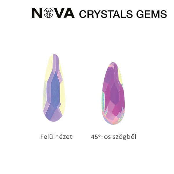 CN NOVA Crystals (10pcs) - Drop 2x6 mm Aurora