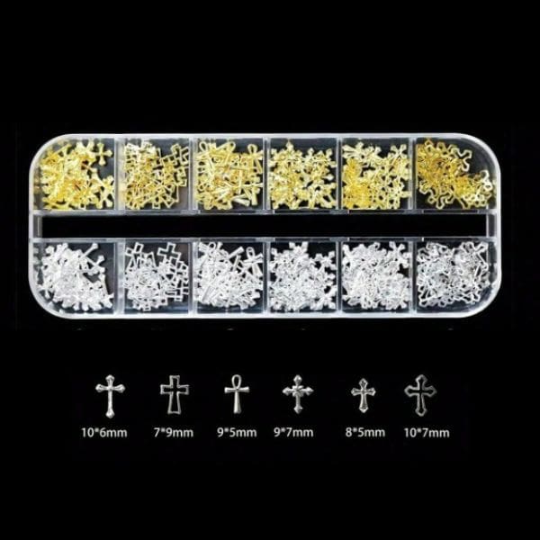 Cross design 6 gold/6 silver