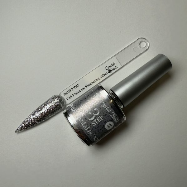 CN 3S CrystaLac 8ml #FP02 Full Platinum - Shimmering Silver THF - Image 2